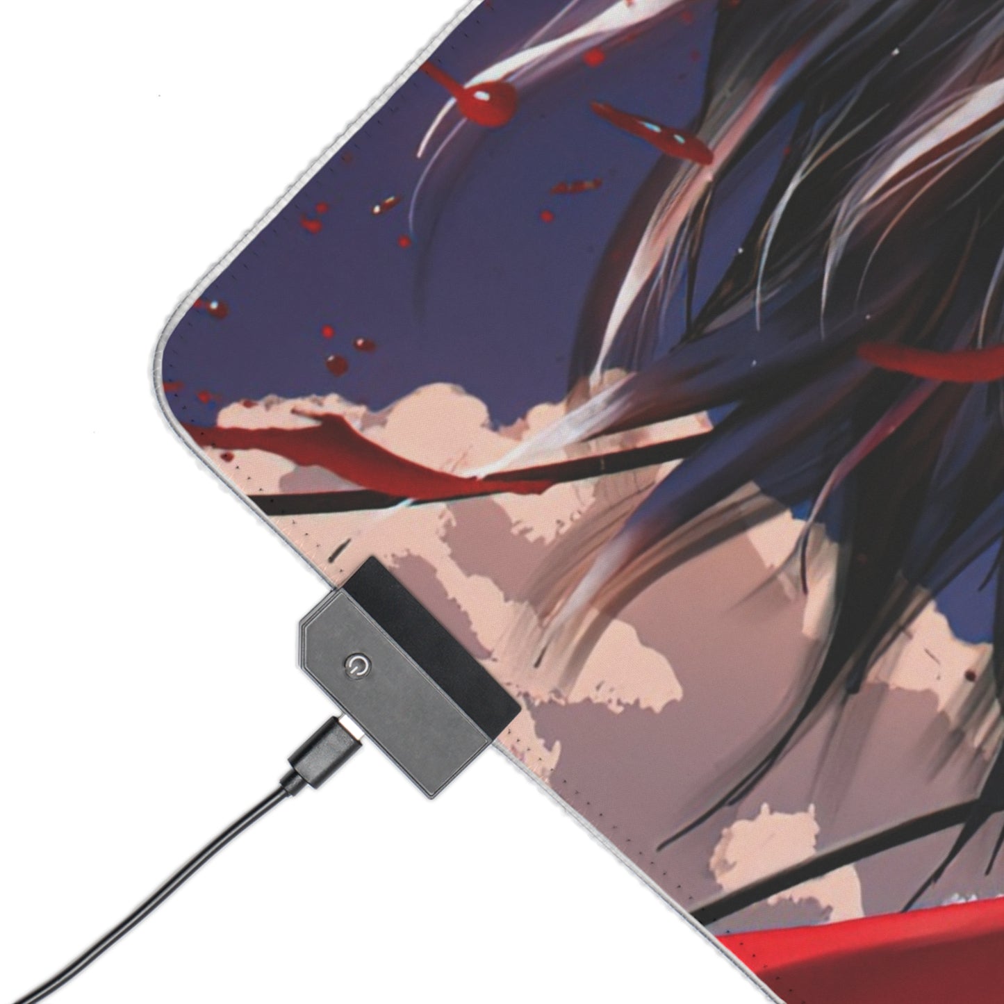 LED Gaming Mouse Pad — Anime Battle Scene RGB Desk Mat