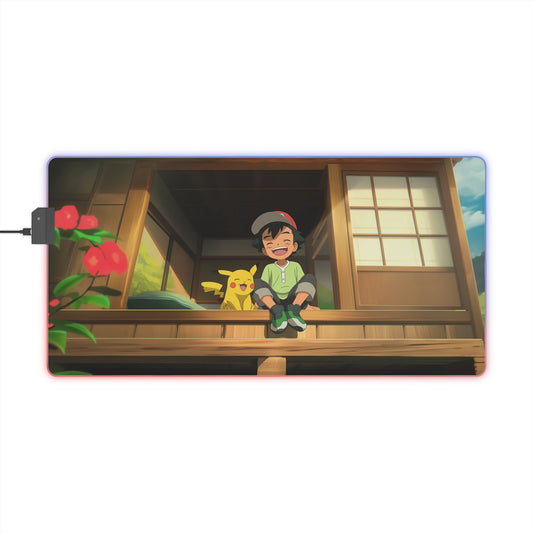 LED Gaming Mouse Pad – Anime Scenic RGB Desk Mat