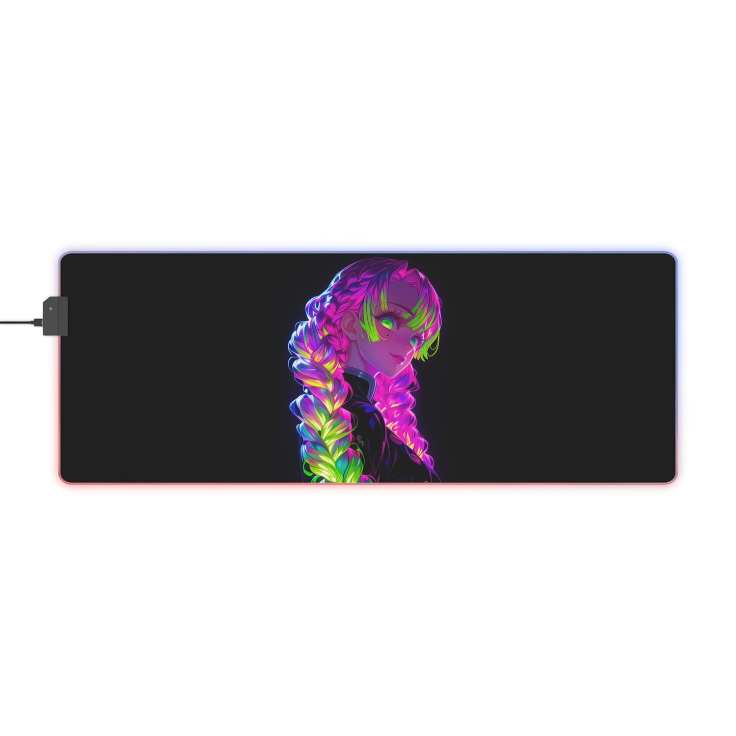 Neon Braid LED Gaming Mouse Pad — RGB Extended Desk Mat for Gamers