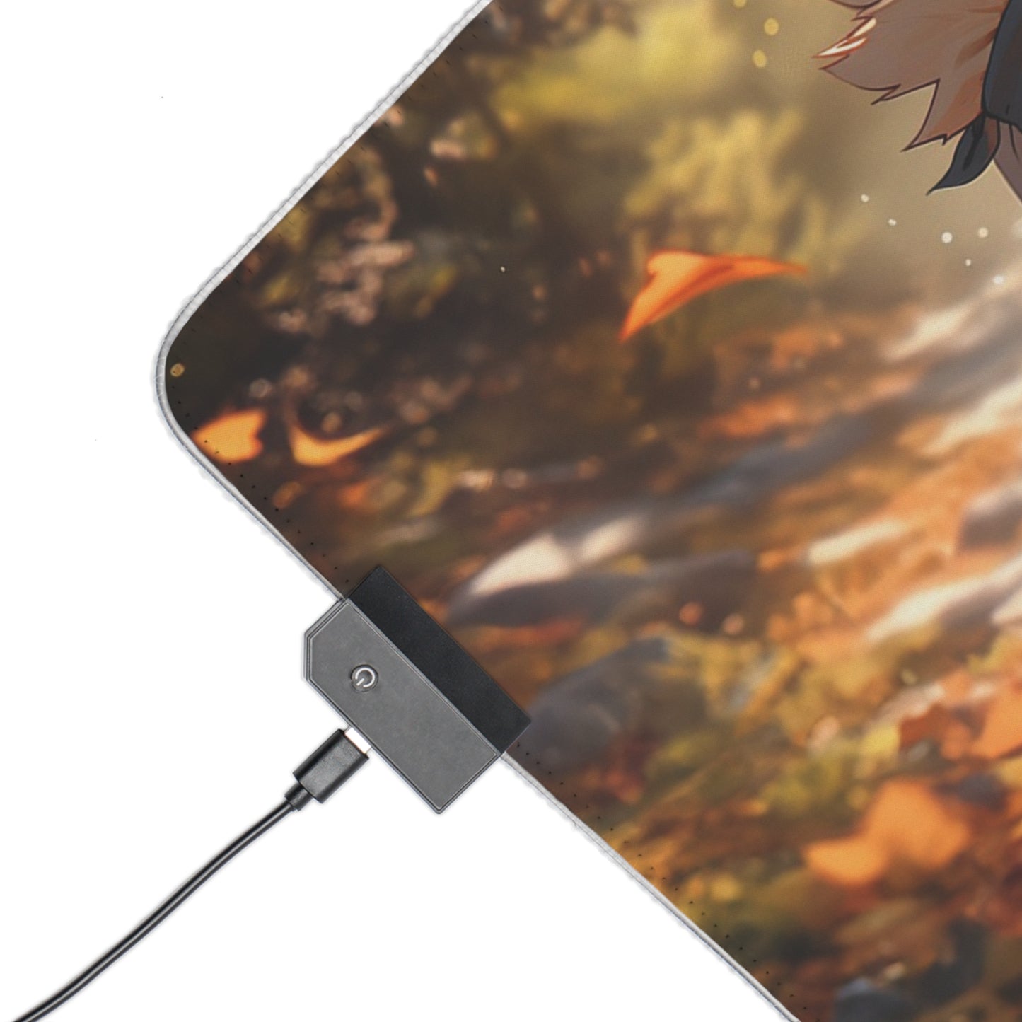 LED Gaming Mouse Pad — Cute Anime Naruto Autumn RGB Desk Mat