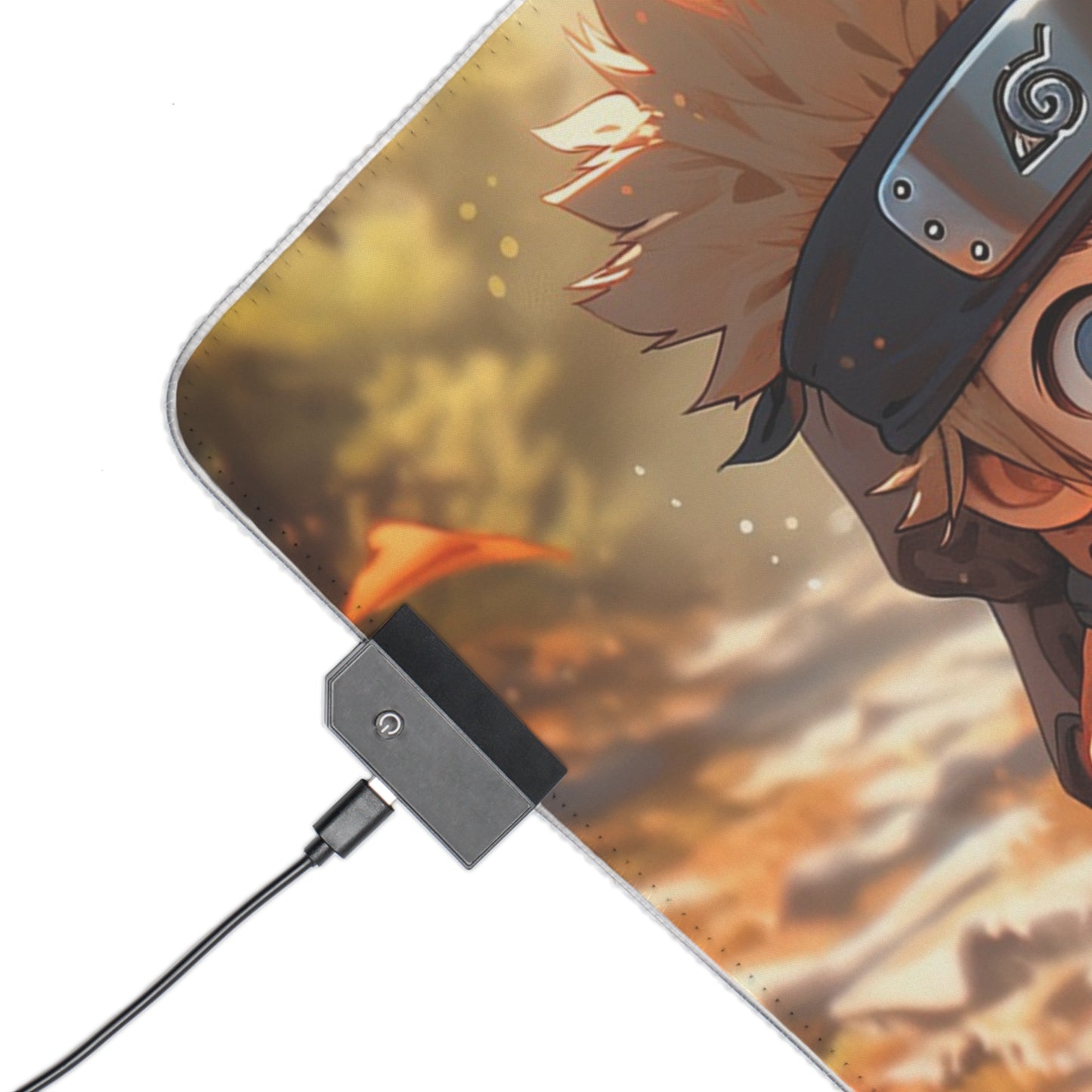 LED Gaming Mouse Pad — Cute Anime Naruto Autumn RGB Desk Mat