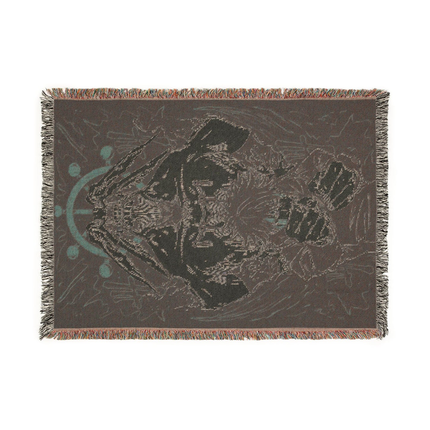 Woven Blanket — Dark Gothic Anatomical Skull Throw for Home Decor