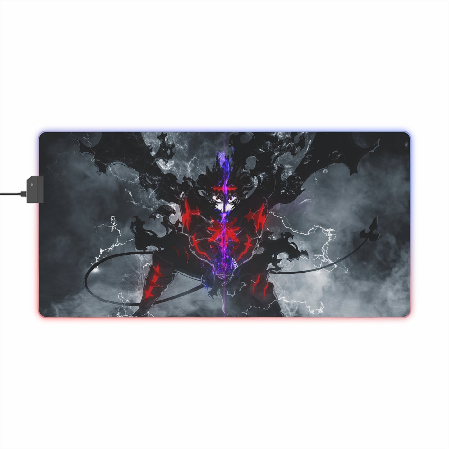 RGB LED Gaming Mouse Pad — Dark Demon Silhouette Design