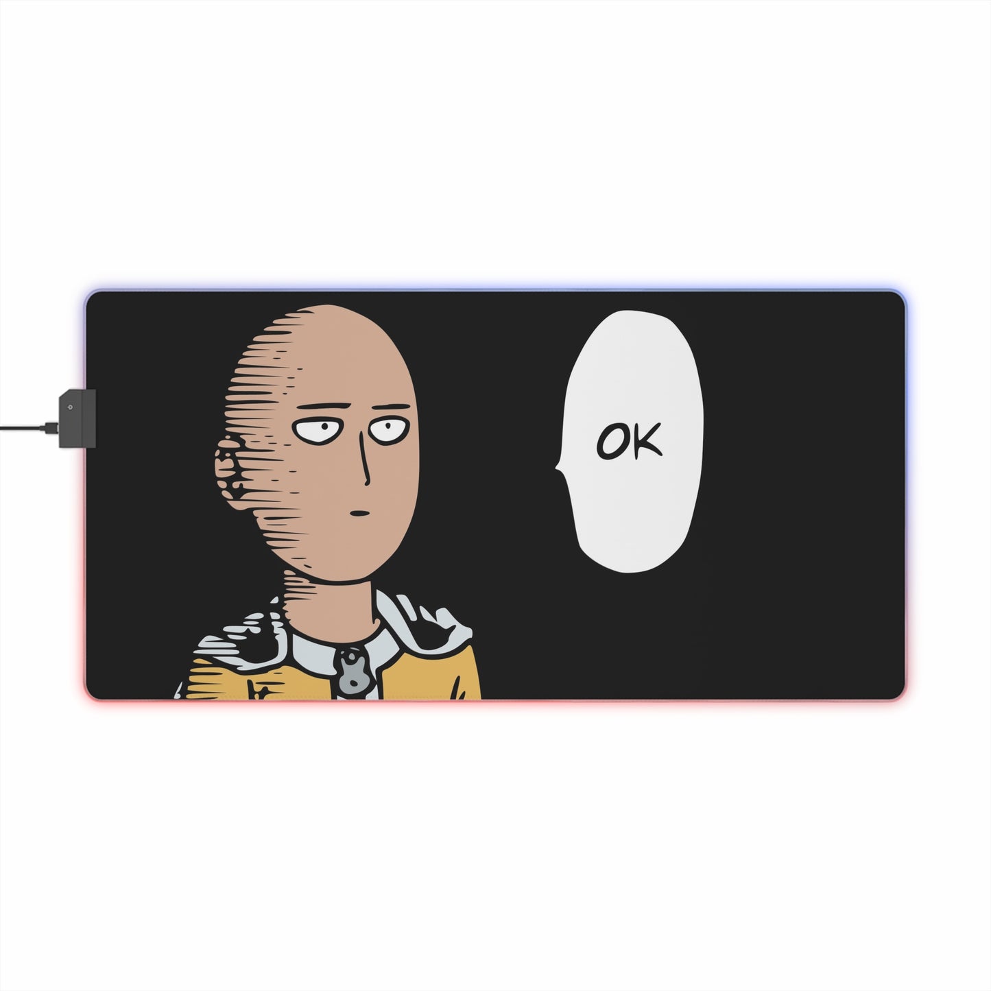 Saitama "OK" LED Gaming Mouse Pad – RGB Extended Desk Mat