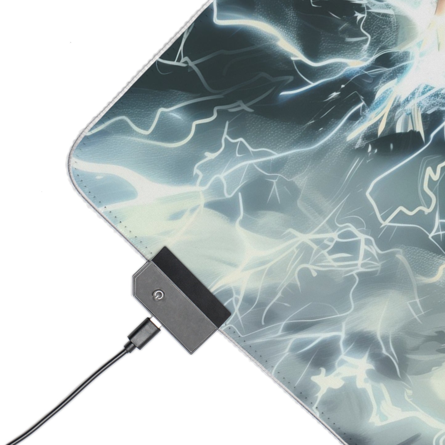 LED Gaming Mouse Pad — Anime Lightning Ninja RGB Desk Mat