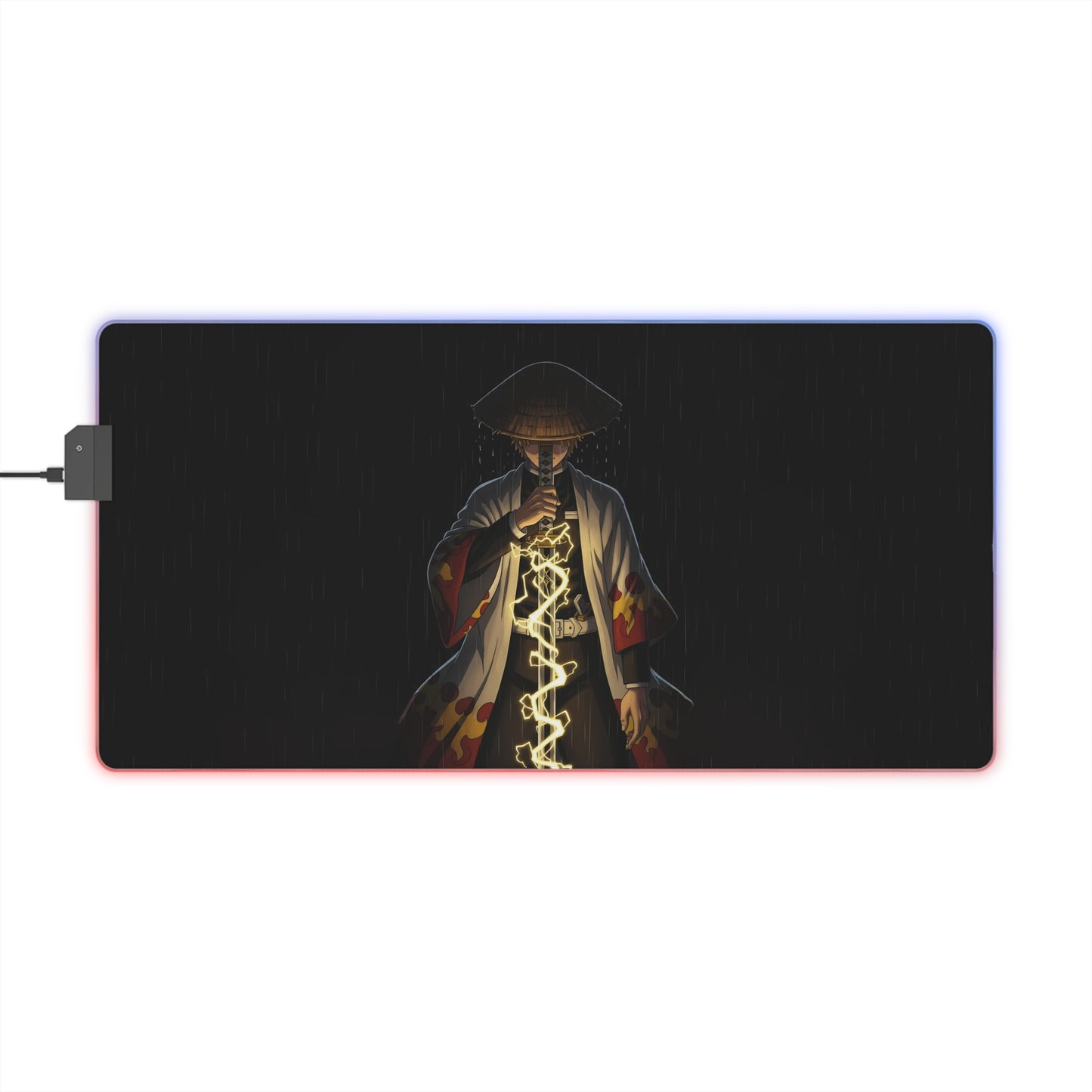 LED Gaming Mouse Pad — Samurai Lightning RGB Desk Mat