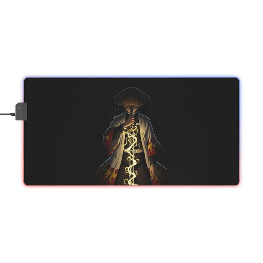 LED Gaming Mouse Pad — Samurai Lightning RGB Desk Mat