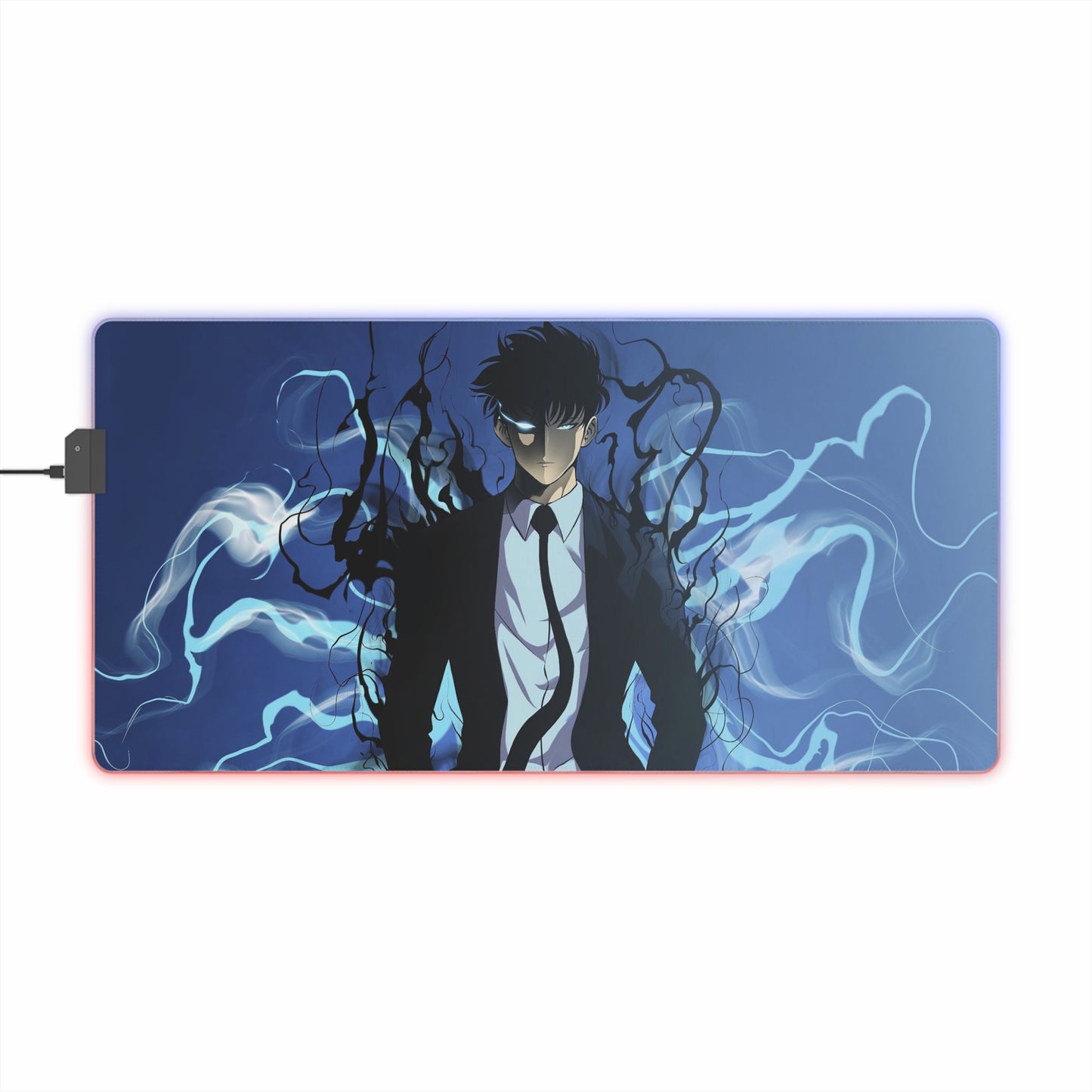 LED Gaming Mouse Pad — Dark Anime Spirit RGB Desk Mat