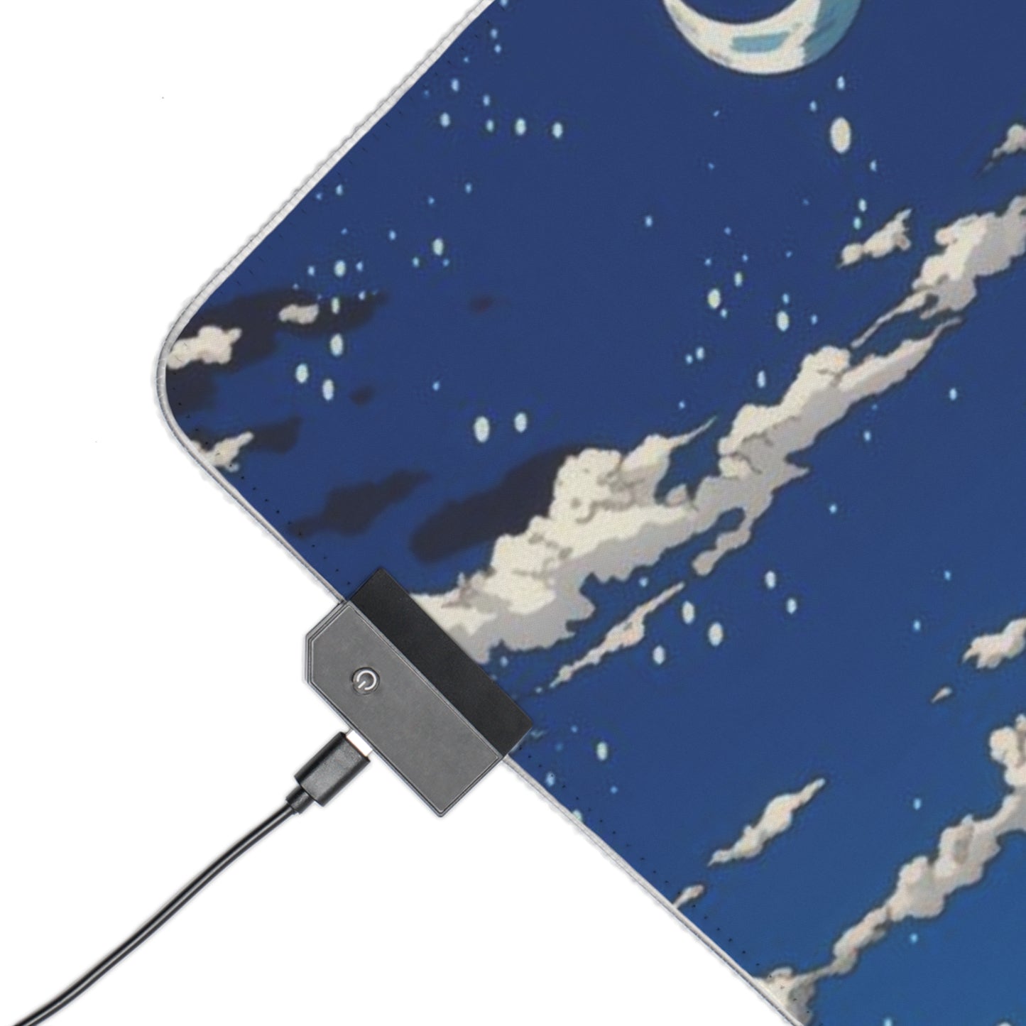 LED Gaming Mouse Pad — Anime Goku & Shenron Night Sky RGB Desk Mat
