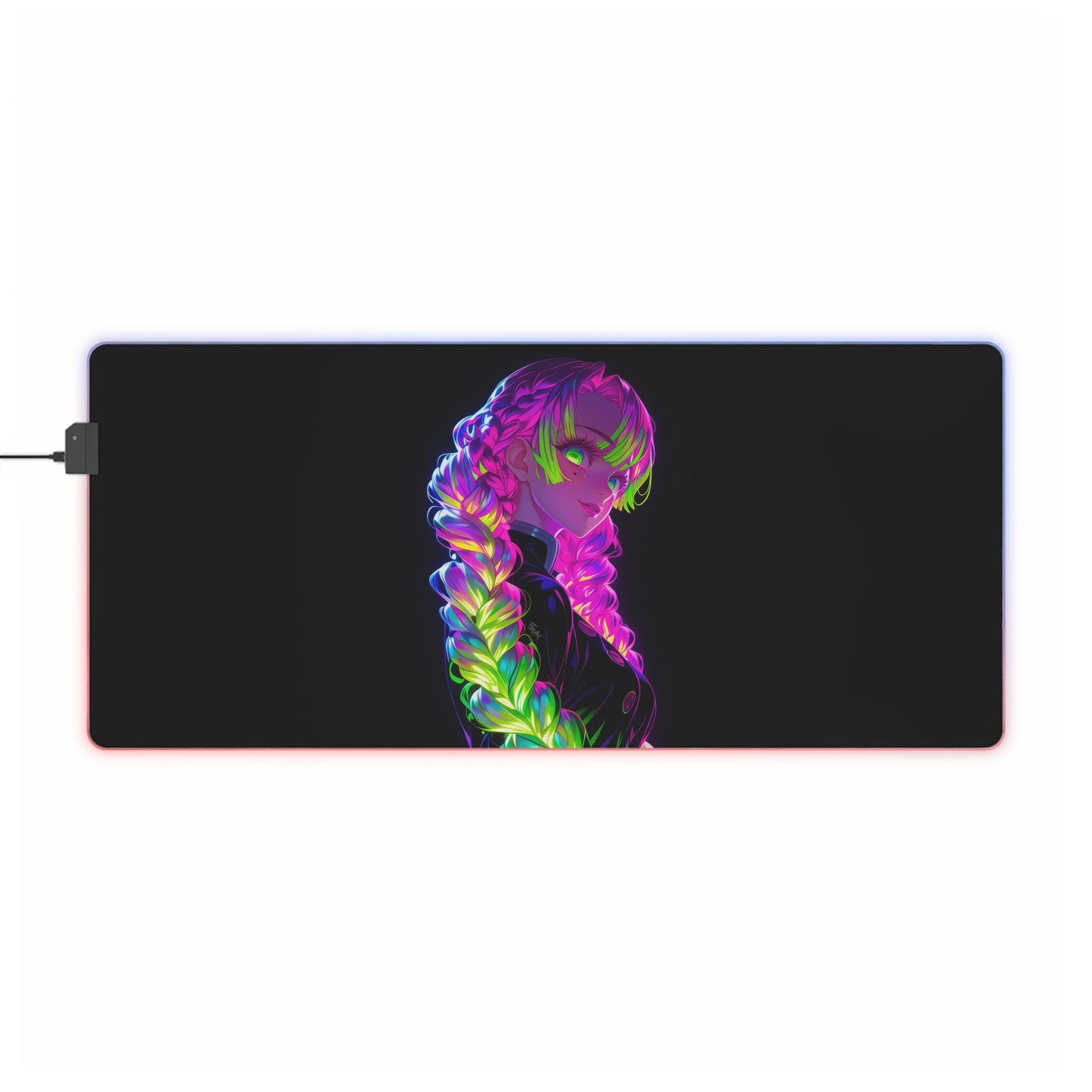 Neon Braid LED Gaming Mouse Pad — RGB Extended Desk Mat for Gamers