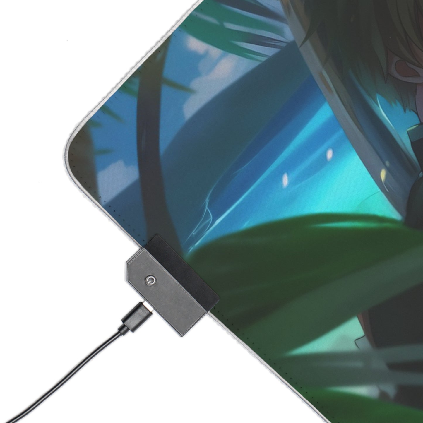 LED Gaming Mouse Pad — Anime Pirate Crew Beach Scene RGB Desk Mat
