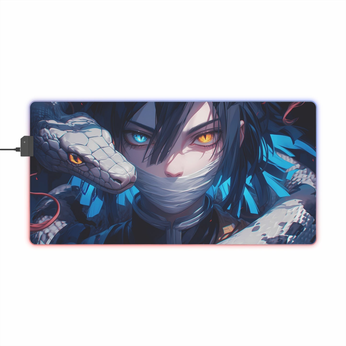 Gaming Mouse Pad — Anime Snake Warrior LED RGB Desk Mat