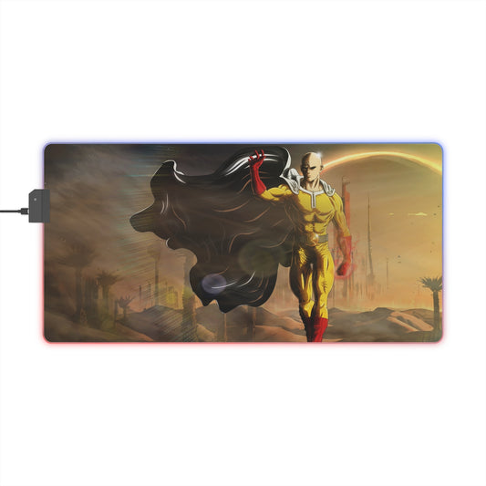 LED Gaming Mouse Pad — One Punch Man Scenic RGB Desk Mat