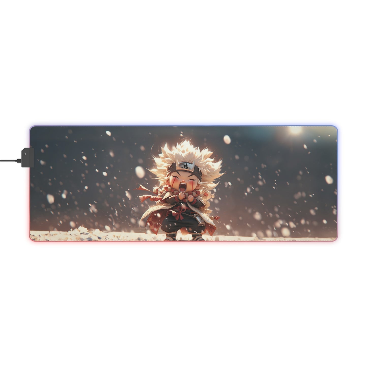 LED Gaming Mouse Pad – Chibi Anime Winter Battle RGB Desk Mat