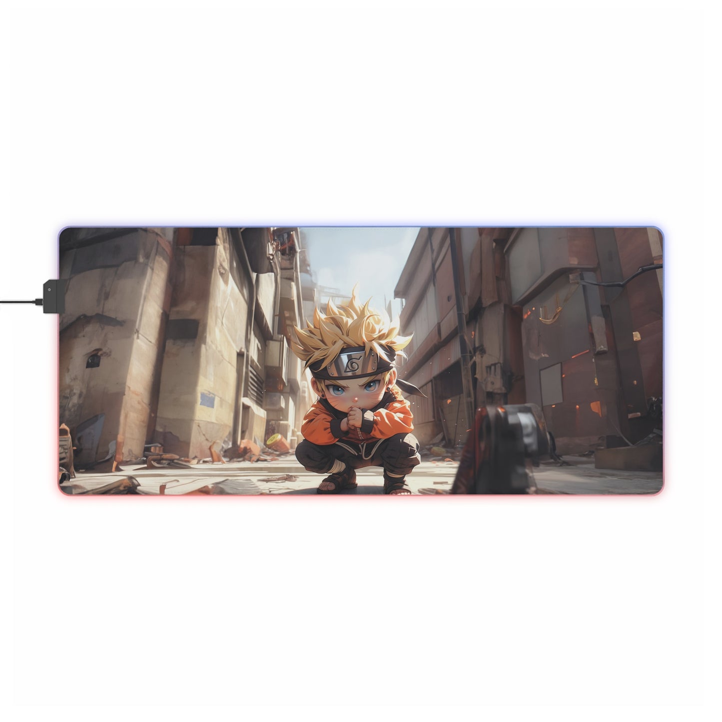 LED Gaming Mouse Pad — RGB Extended Mousepad with Naruto Character Print