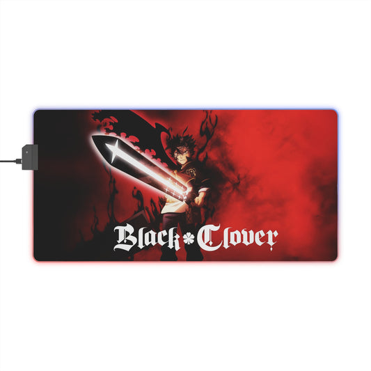 Black Clover LED Gaming Mouse Pad — Asta Sword RGB Desk Mat