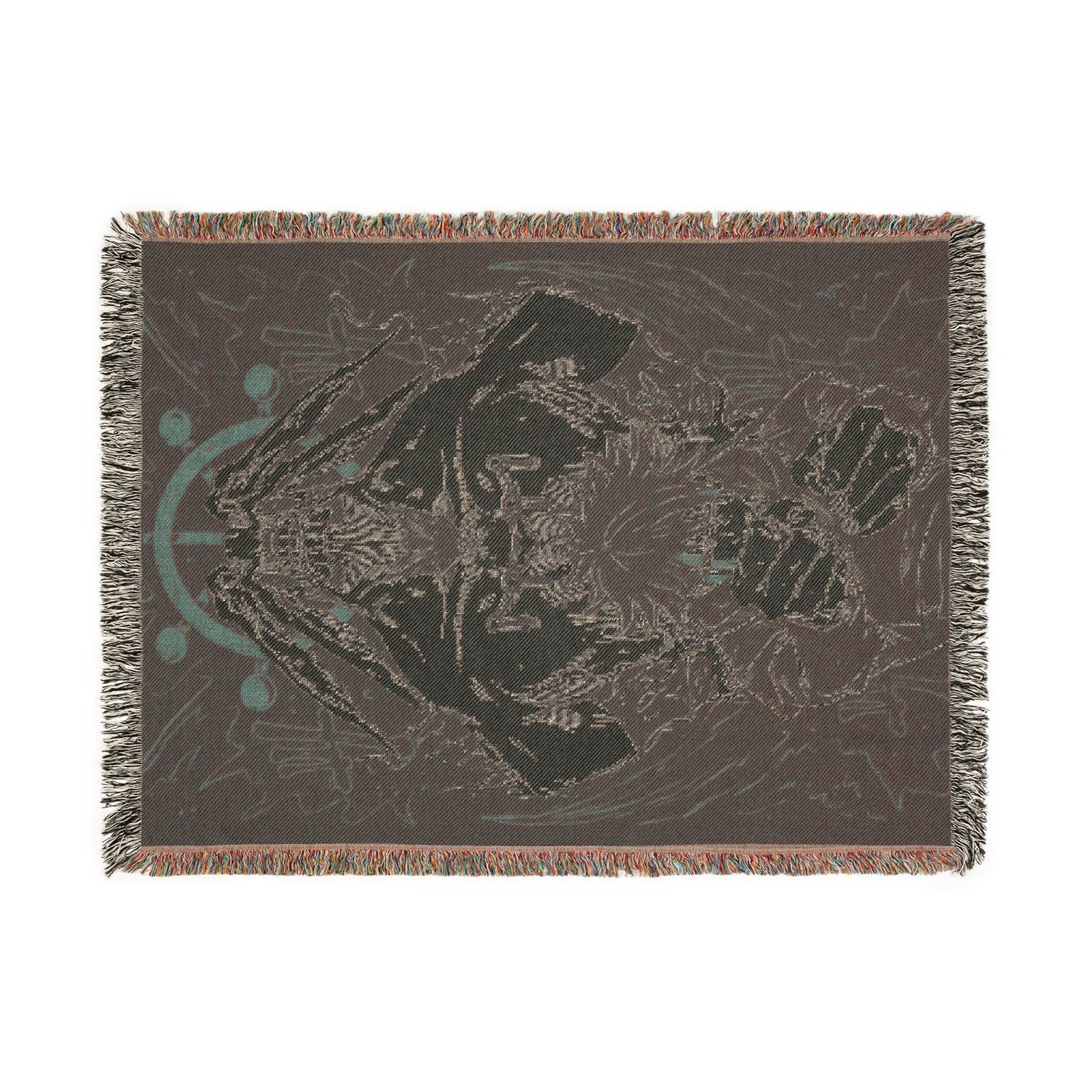 Woven Blanket — Dark Gothic Anatomical Skull Throw for Home Decor