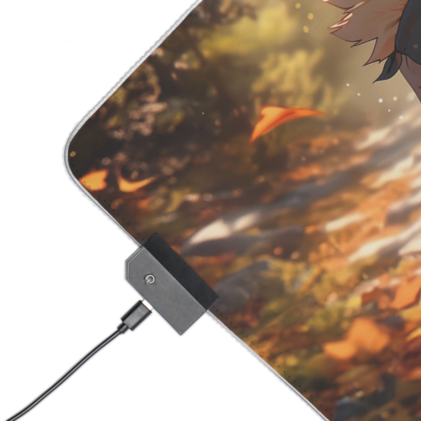LED Gaming Mouse Pad — Cute Anime Naruto Autumn RGB Desk Mat