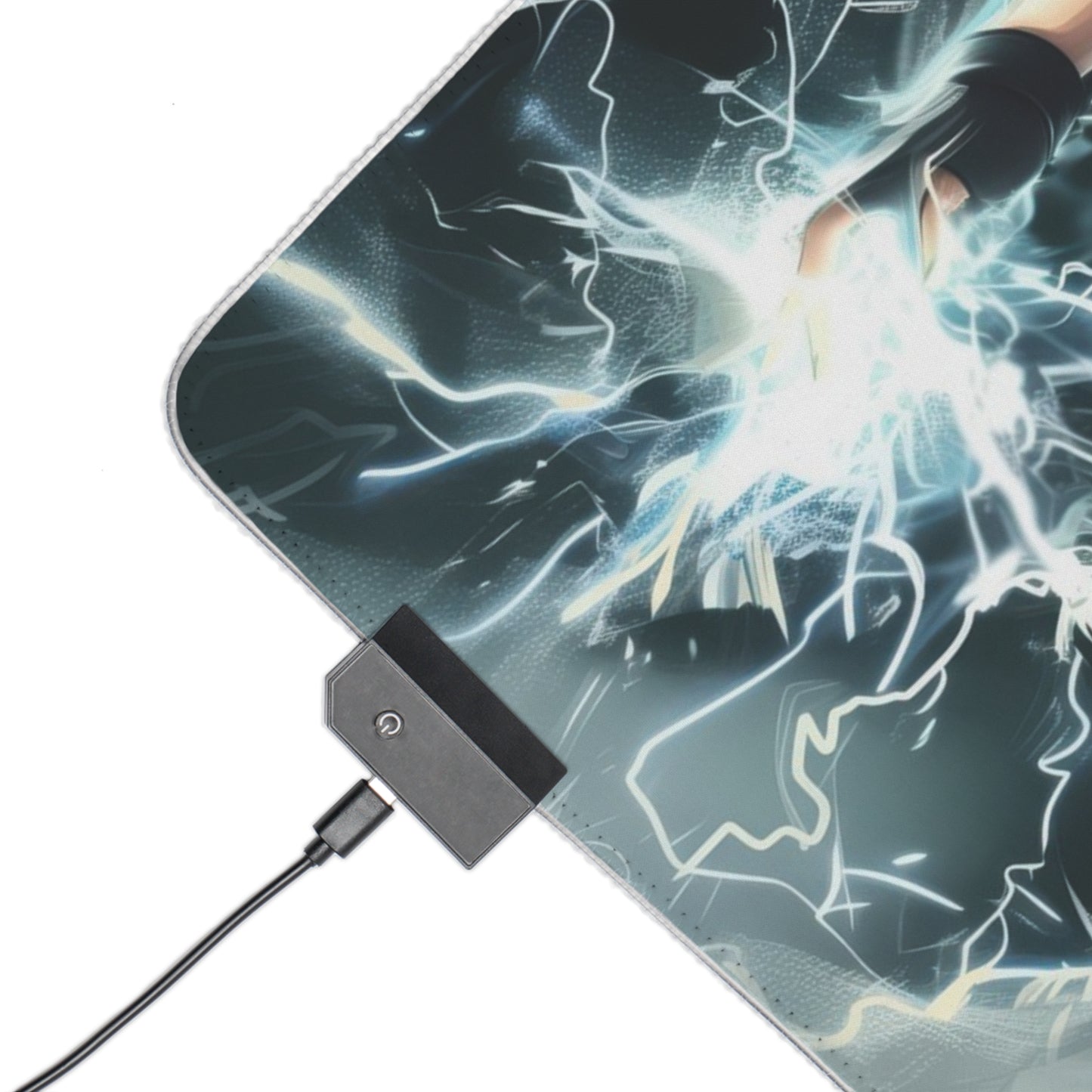 LED Gaming Mouse Pad — Anime Lightning Ninja RGB Desk Mat