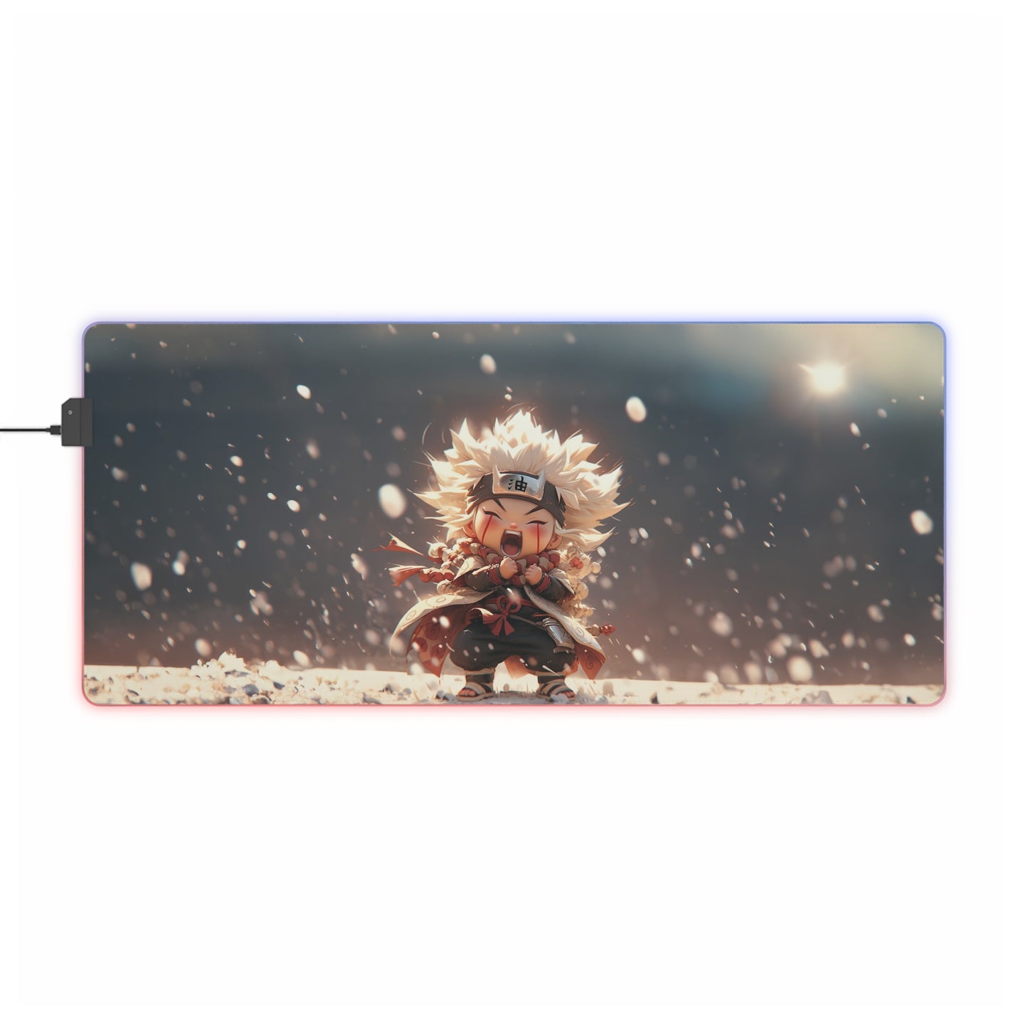 LED Gaming Mouse Pad – Chibi Anime Winter Battle RGB Desk Mat