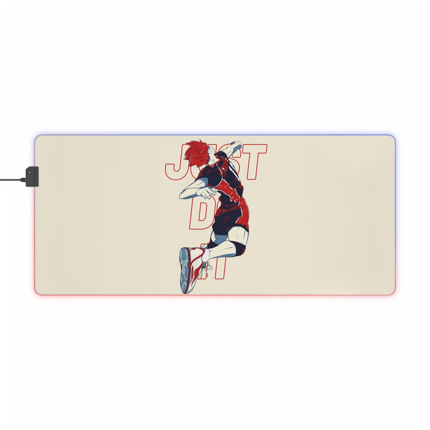 LED Gaming Mouse Pad — Anime Sports 'Just Do It' Design with RGB Lighting