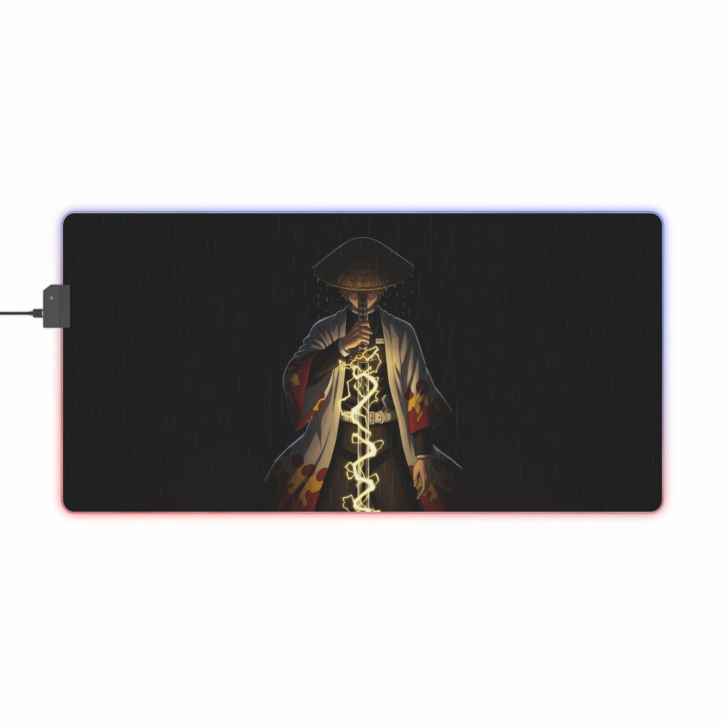 LED Gaming Mouse Pad — Samurai Lightning RGB Desk Mat