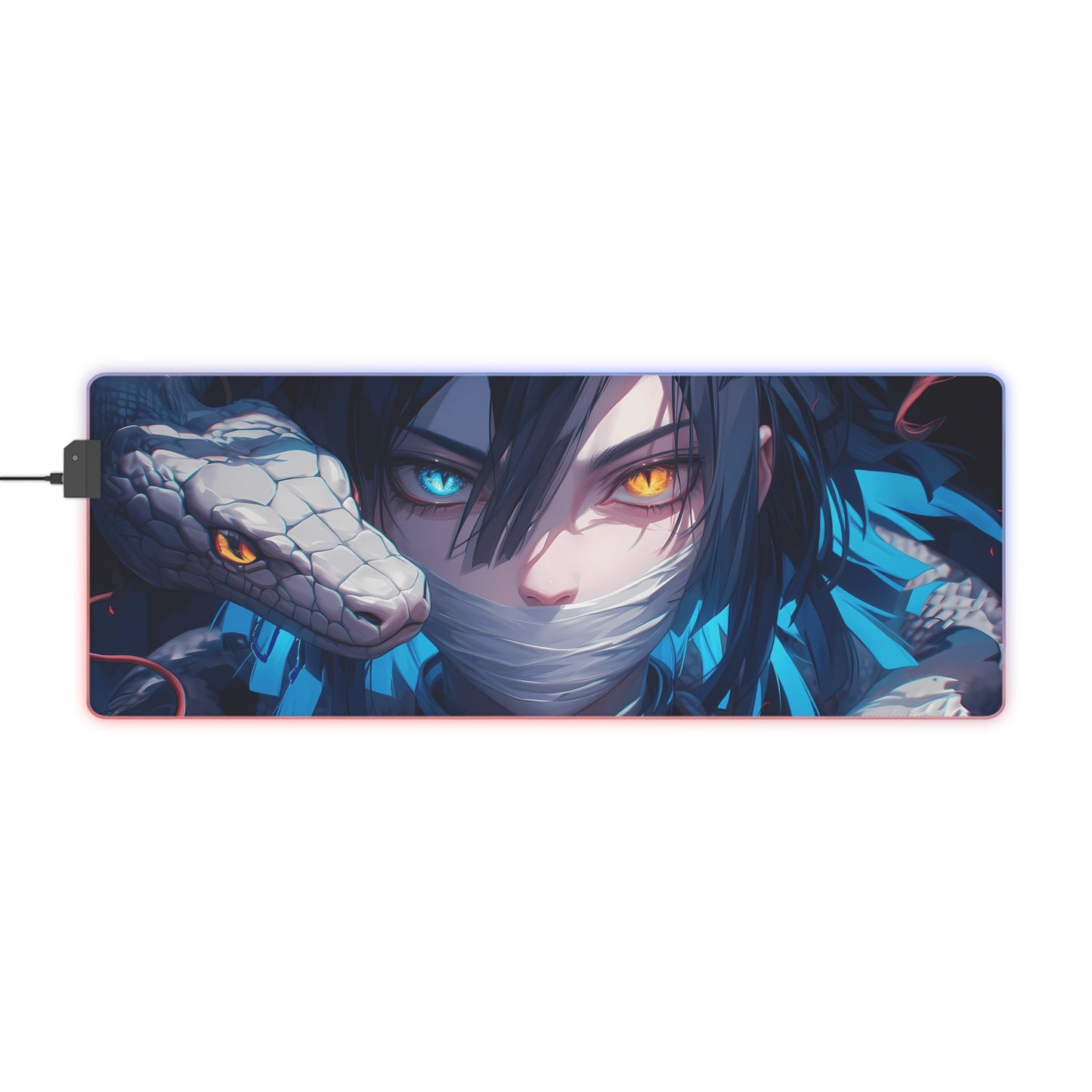 Gaming Mouse Pad — Anime Snake Warrior LED RGB Desk Mat