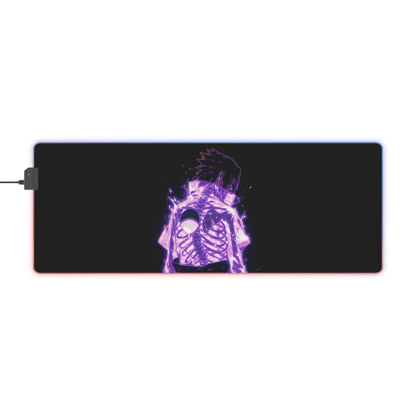 LED Gaming Mouse Pad — Neon Skeleton Warrior RGB Desk Mat for Gamers