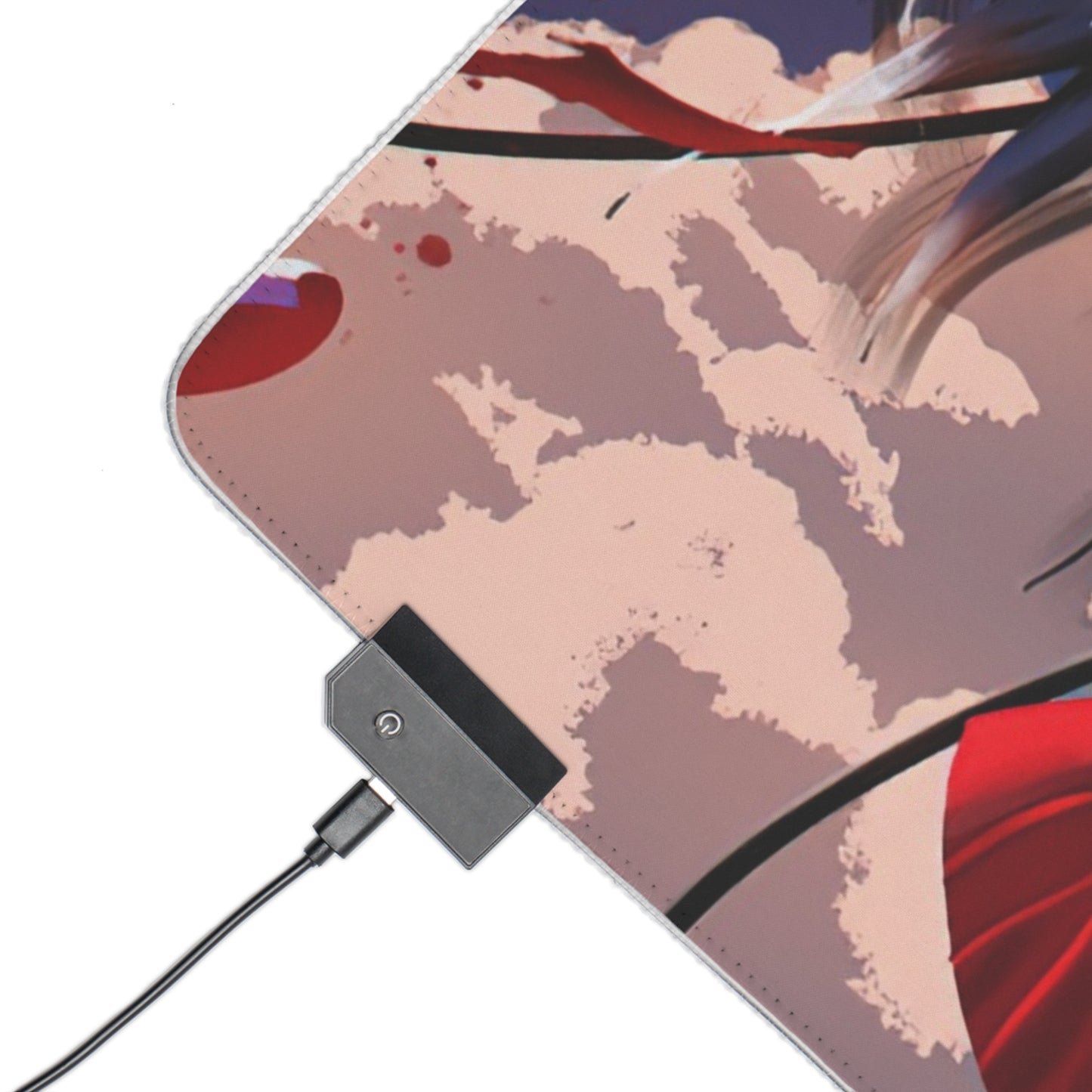 LED Gaming Mouse Pad — Anime Battle Scene RGB Desk Mat