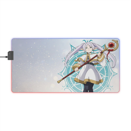 Anime Mage LED Gaming Mouse Pad — RGB Extended Desk Mat with Sorceress Design