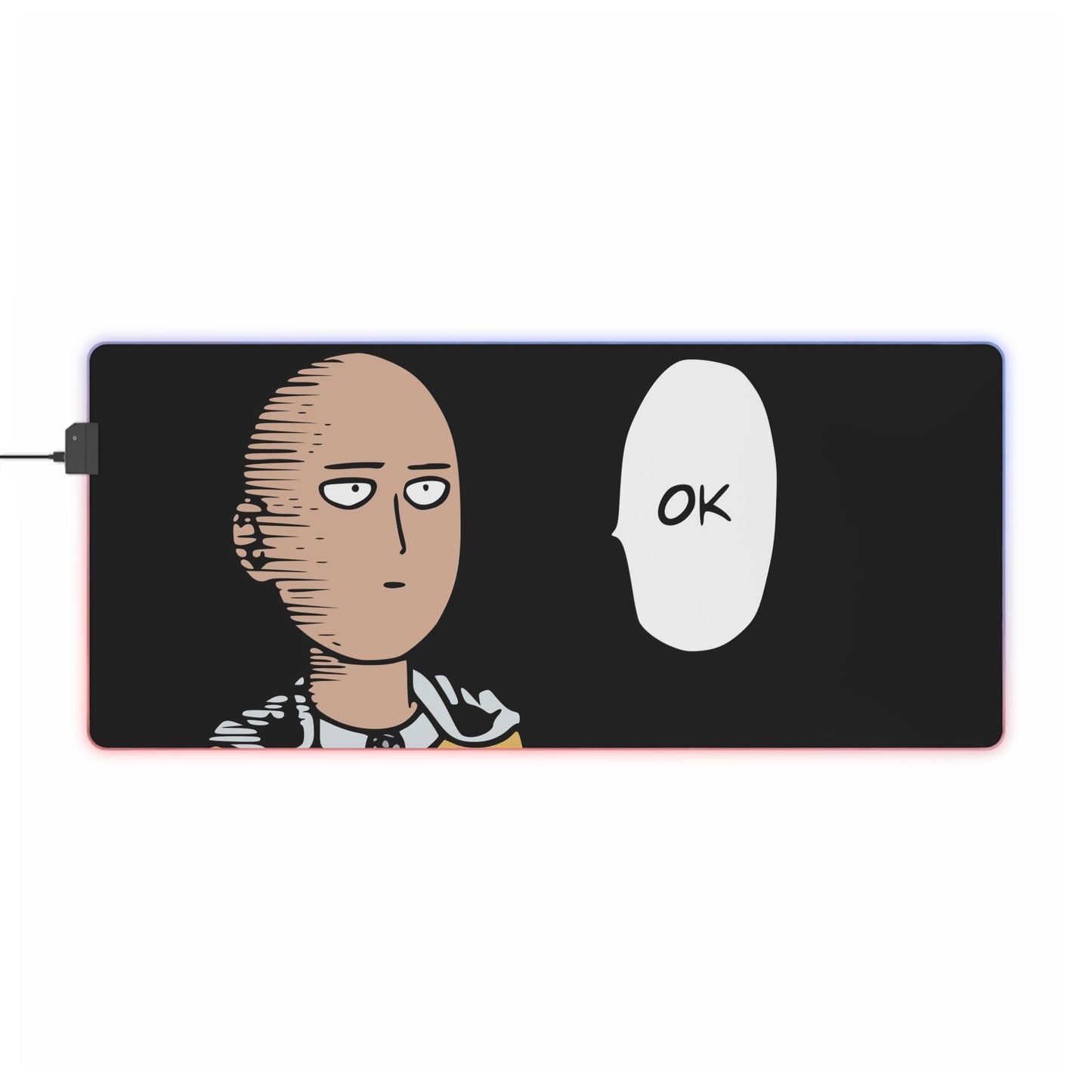Saitama "OK" LED Gaming Mouse Pad – RGB Extended Desk Mat
