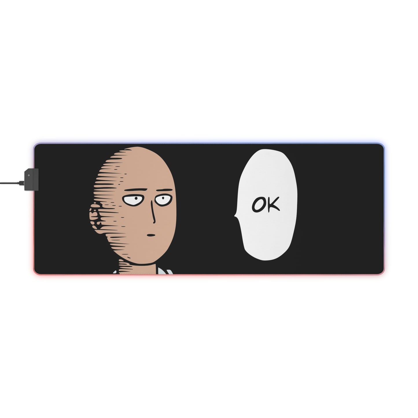 Saitama "OK" LED Gaming Mouse Pad – RGB Extended Desk Mat