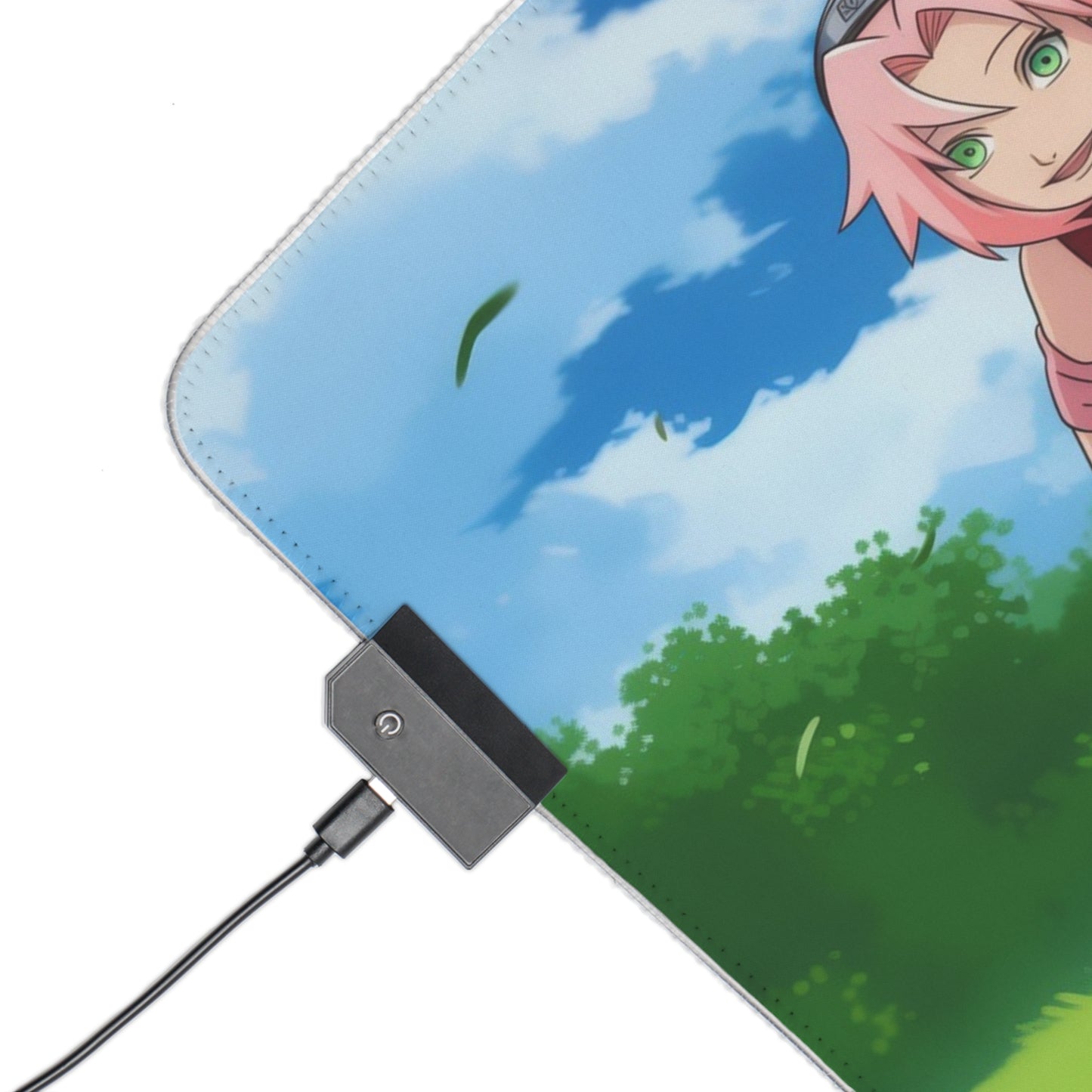 LED Gaming Mouse Pad — Naruto Team 7 RGB Desk Mat (Naruto, Sakura, Sasuke)