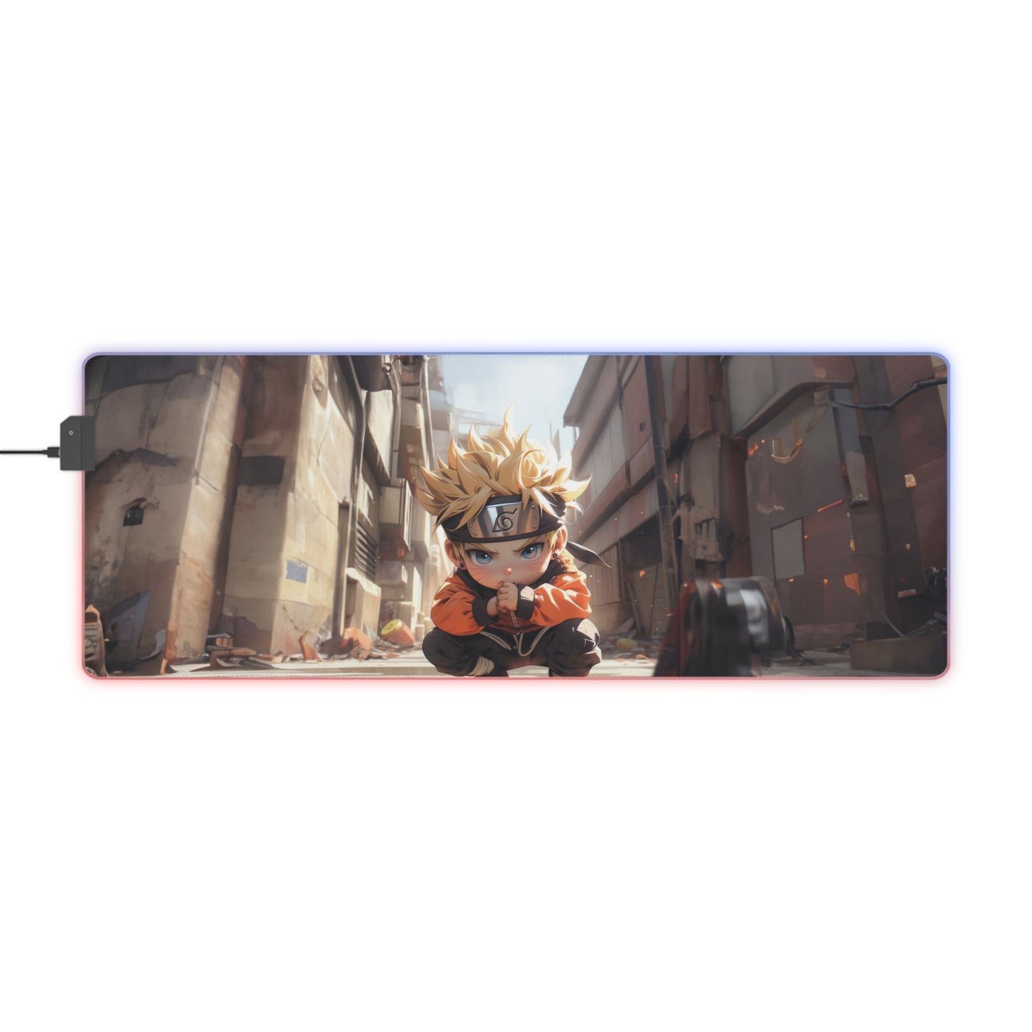 LED Gaming Mouse Pad — RGB Extended Mousepad with Naruto Character Print