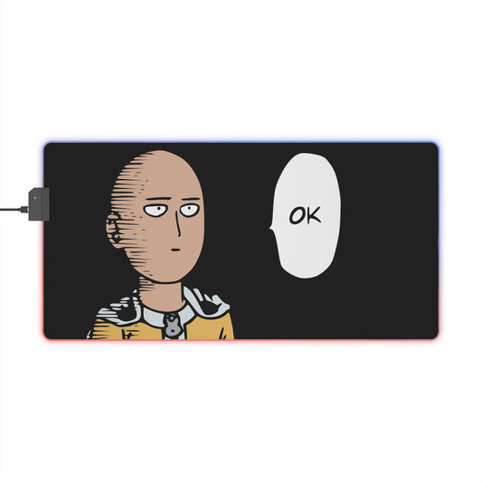 Saitama "OK" LED Gaming Mouse Pad – RGB Extended Desk Mat