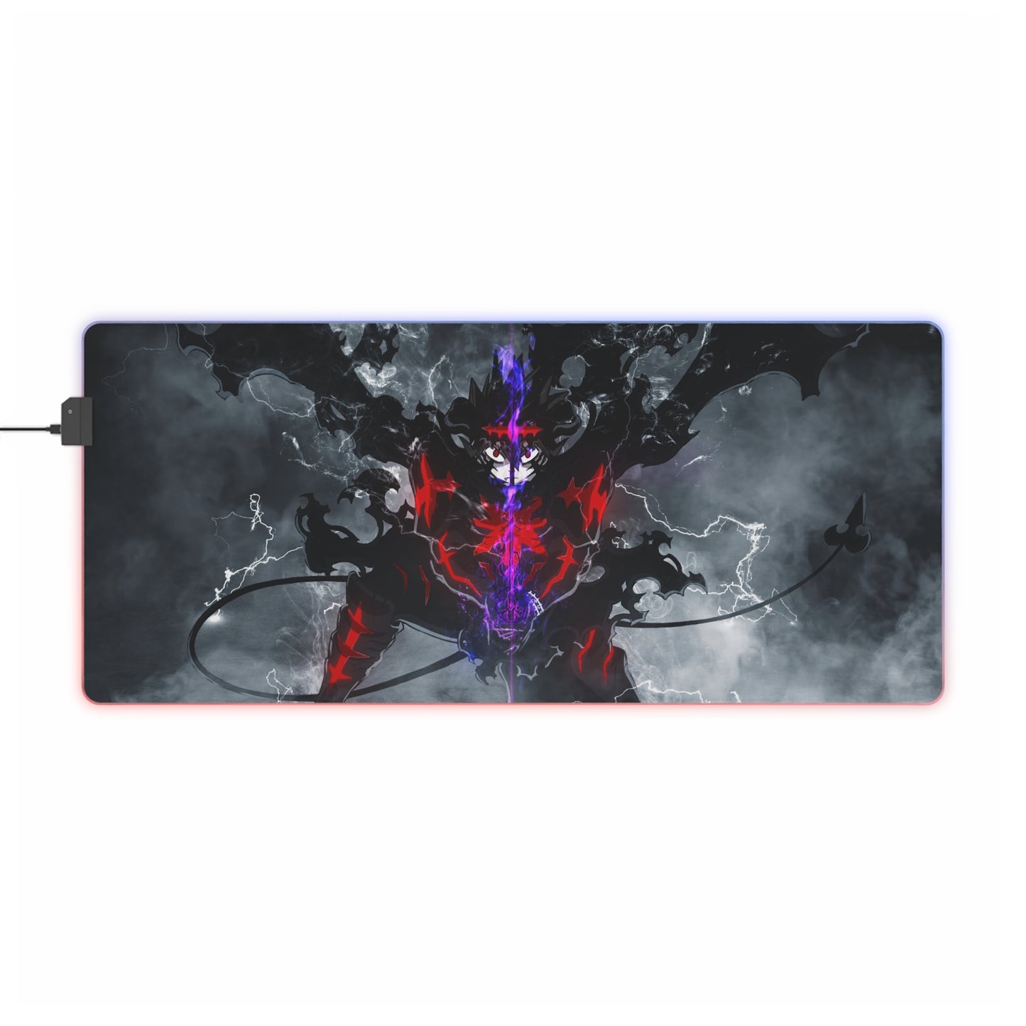 RGB LED Gaming Mouse Pad — Dark Demon Silhouette Design
