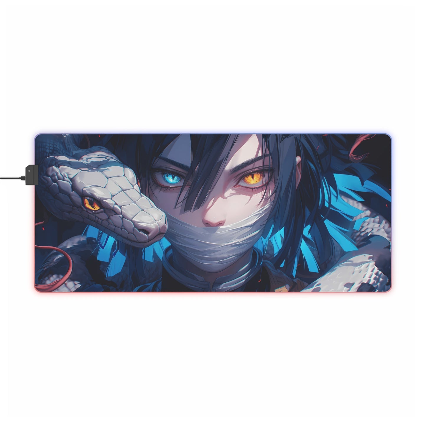 Gaming Mouse Pad — Anime Snake Warrior LED RGB Desk Mat