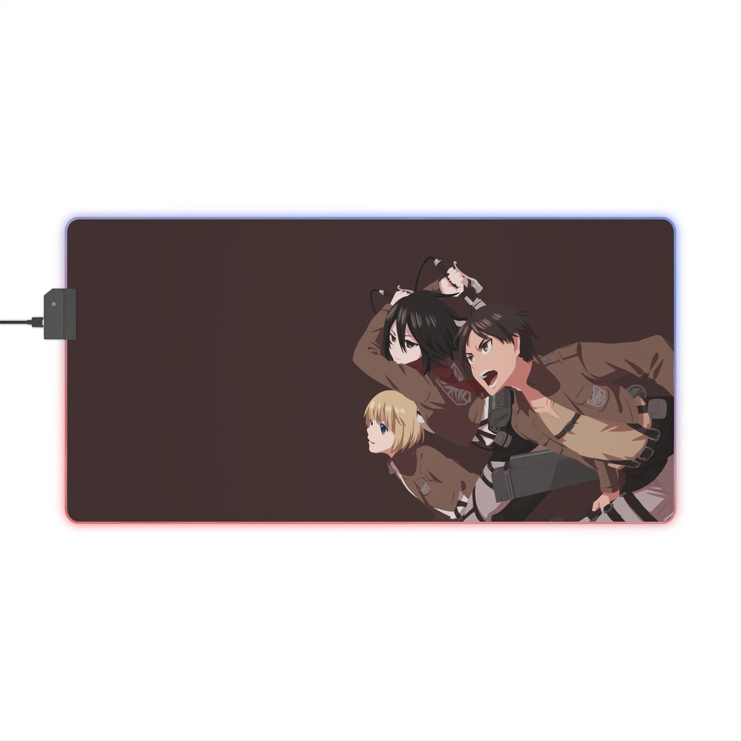 LED Gaming Mouse Pad — Anime Titan Squad RGB Desk Mat