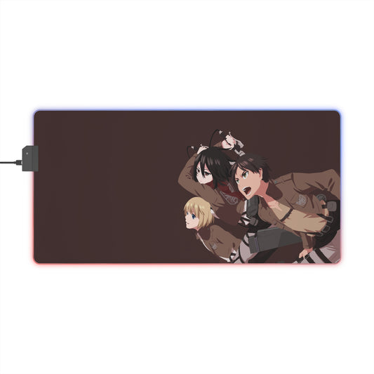 LED Gaming Mouse Pad — Anime Titan Squad RGB Desk Mat