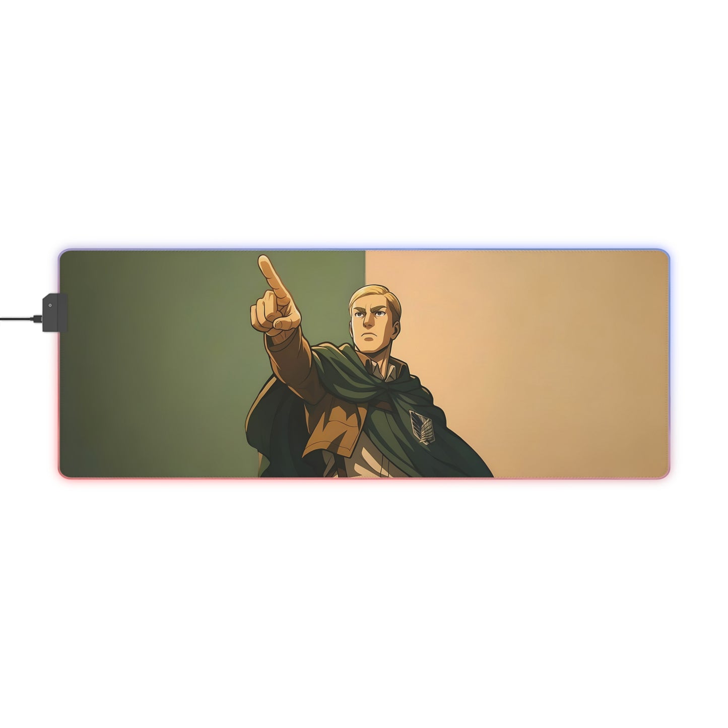 LED Gaming Mouse Pad — Commanding Anime Scout Design RGB Desk Mat