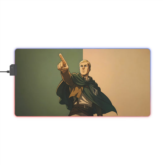 LED Gaming Mouse Pad — Commanding Anime Scout Design RGB Desk Mat