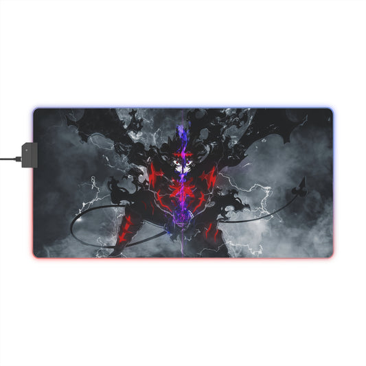 RGB LED Gaming Mouse Pad — Dark Demon Silhouette Design