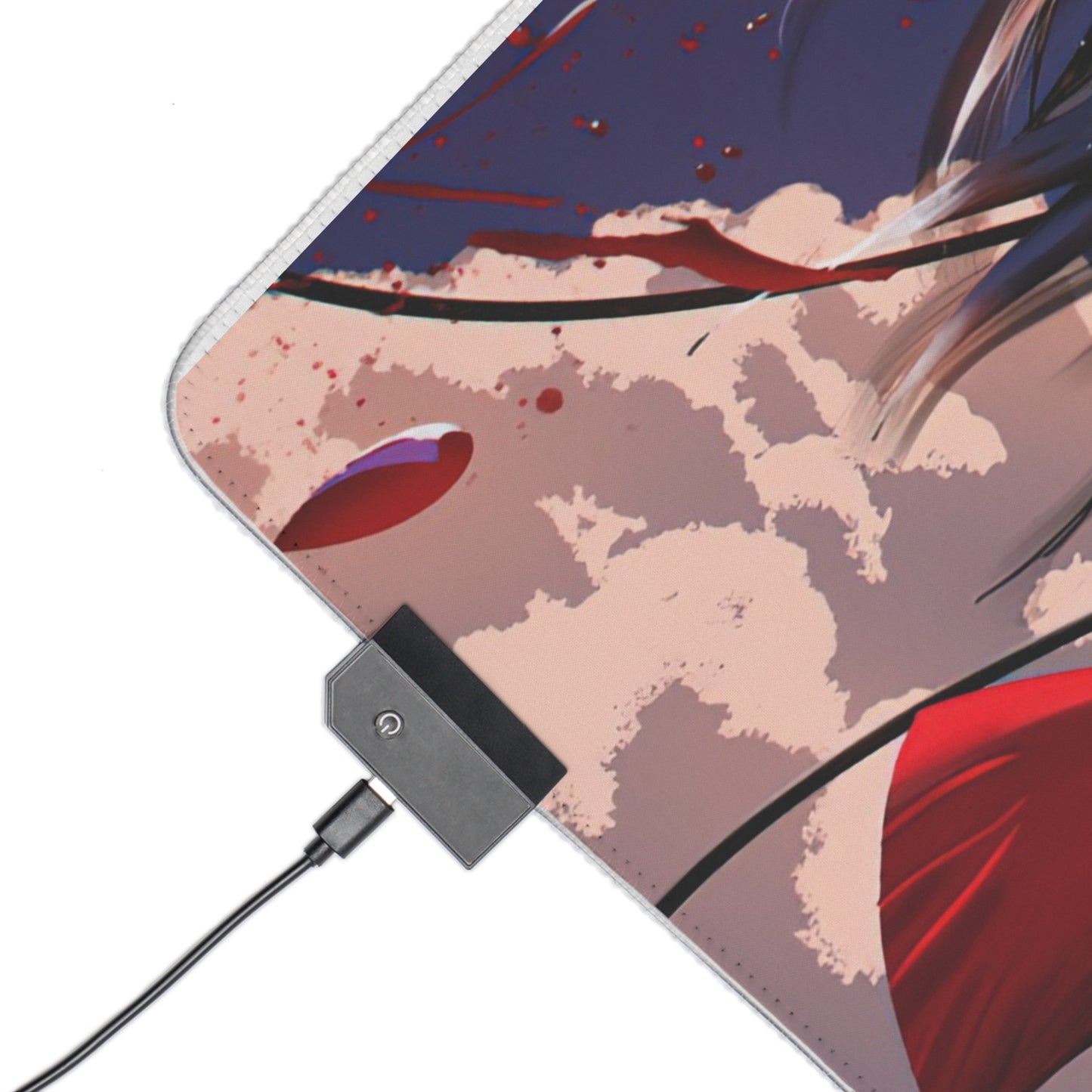 LED Gaming Mouse Pad — Anime Battle Scene RGB Desk Mat
