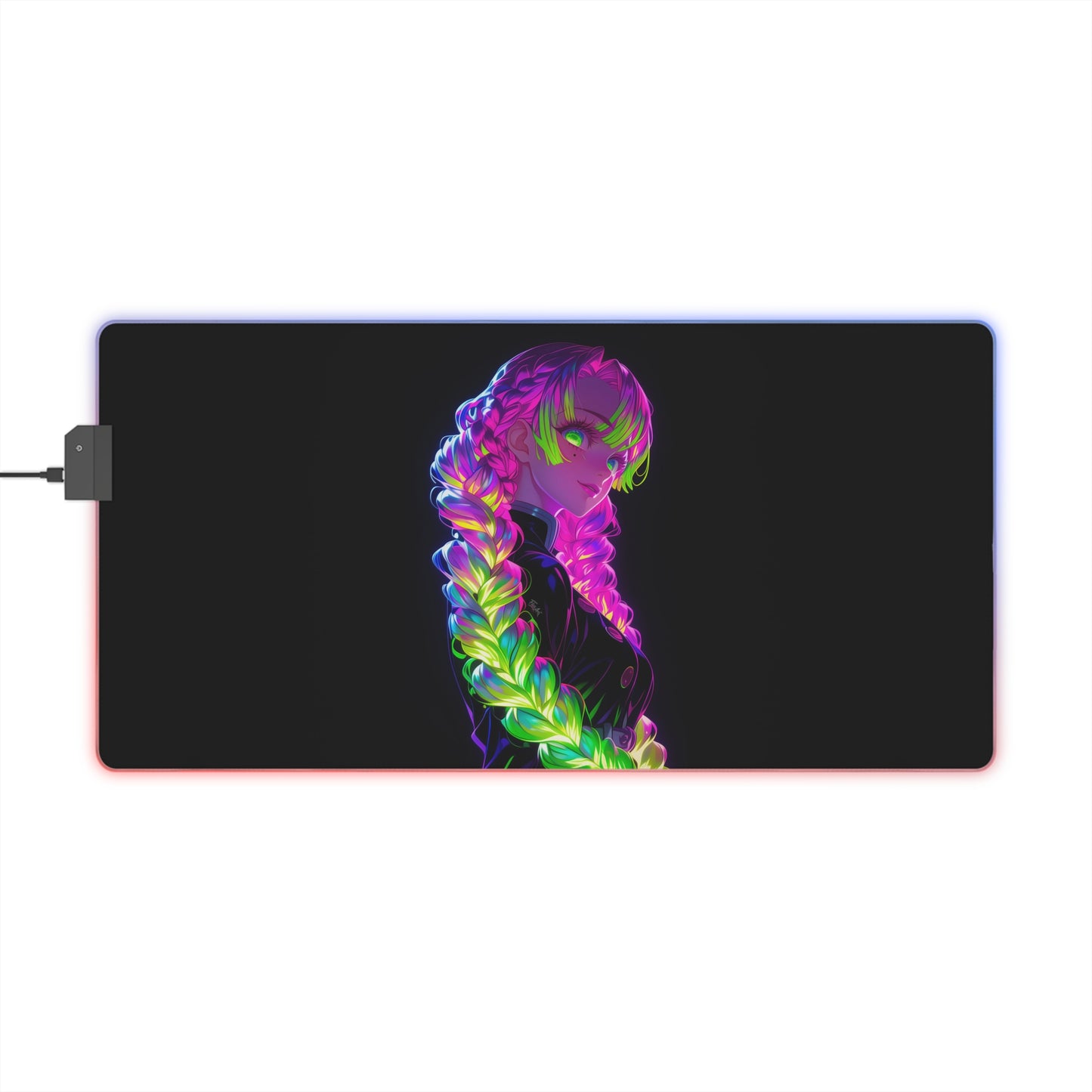 Neon Braid LED Gaming Mouse Pad — RGB Extended Desk Mat for Gamers