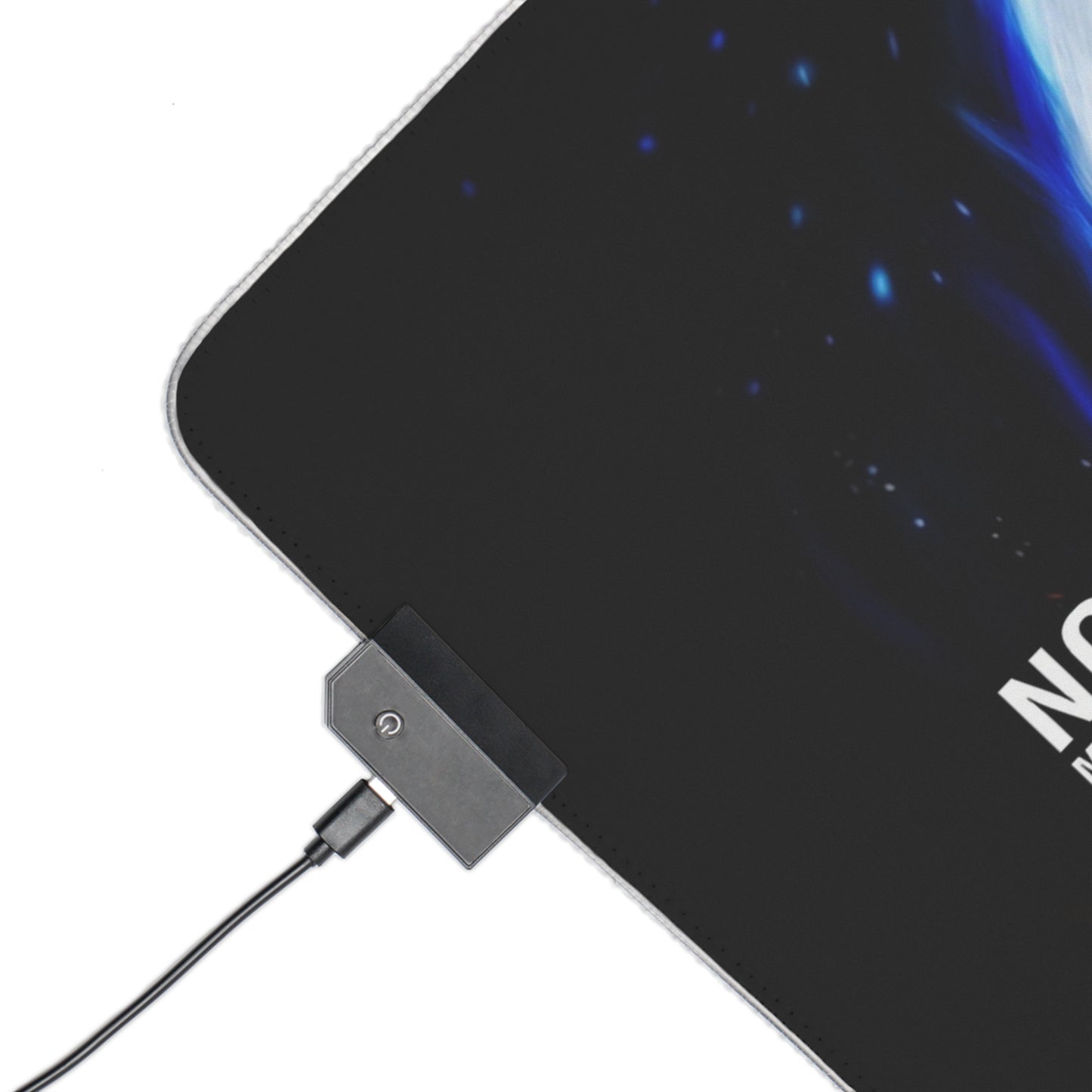 LED Gaming Mouse Pad — Dual Blade Warrior RGB Desk Mat with "No Matter What… And I Will Fight" Quote