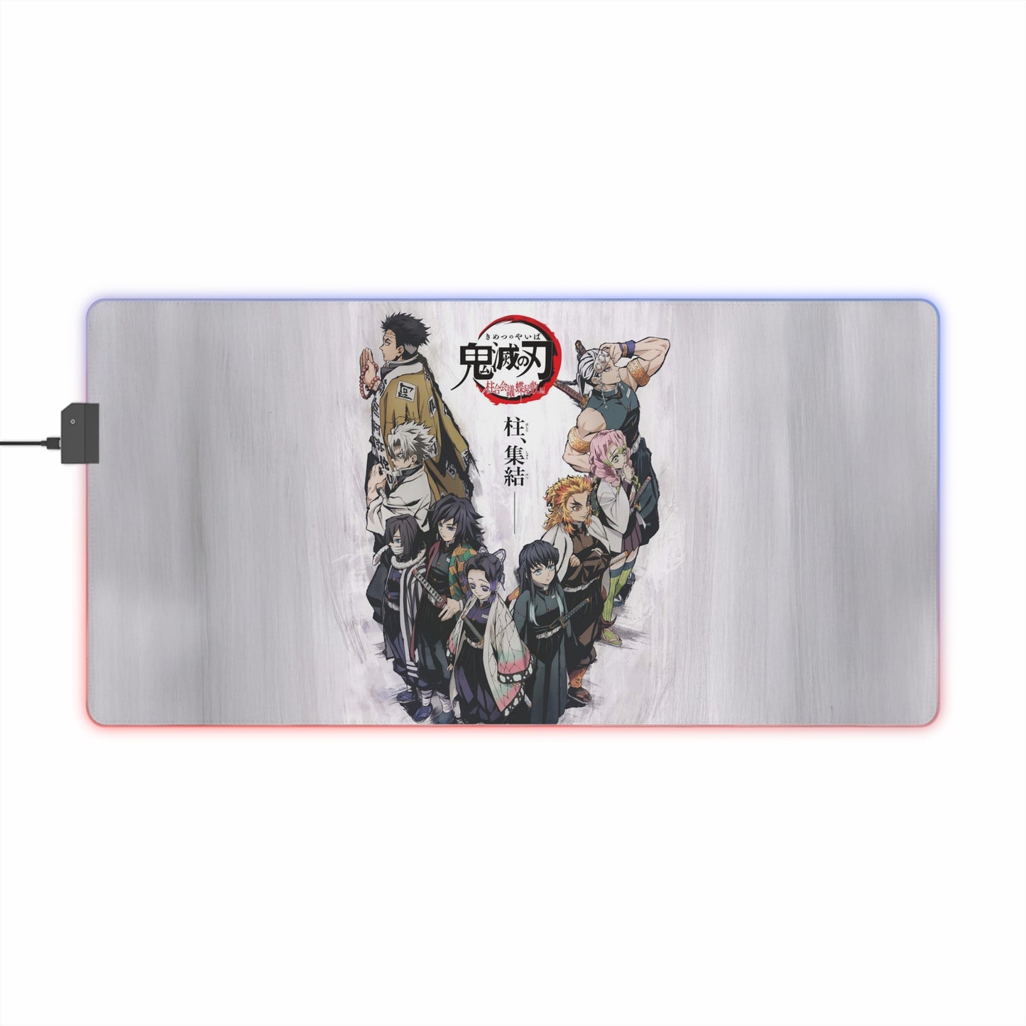 LED Gaming Mouse Pad — Anime Character Collage RGB Desk Mat
