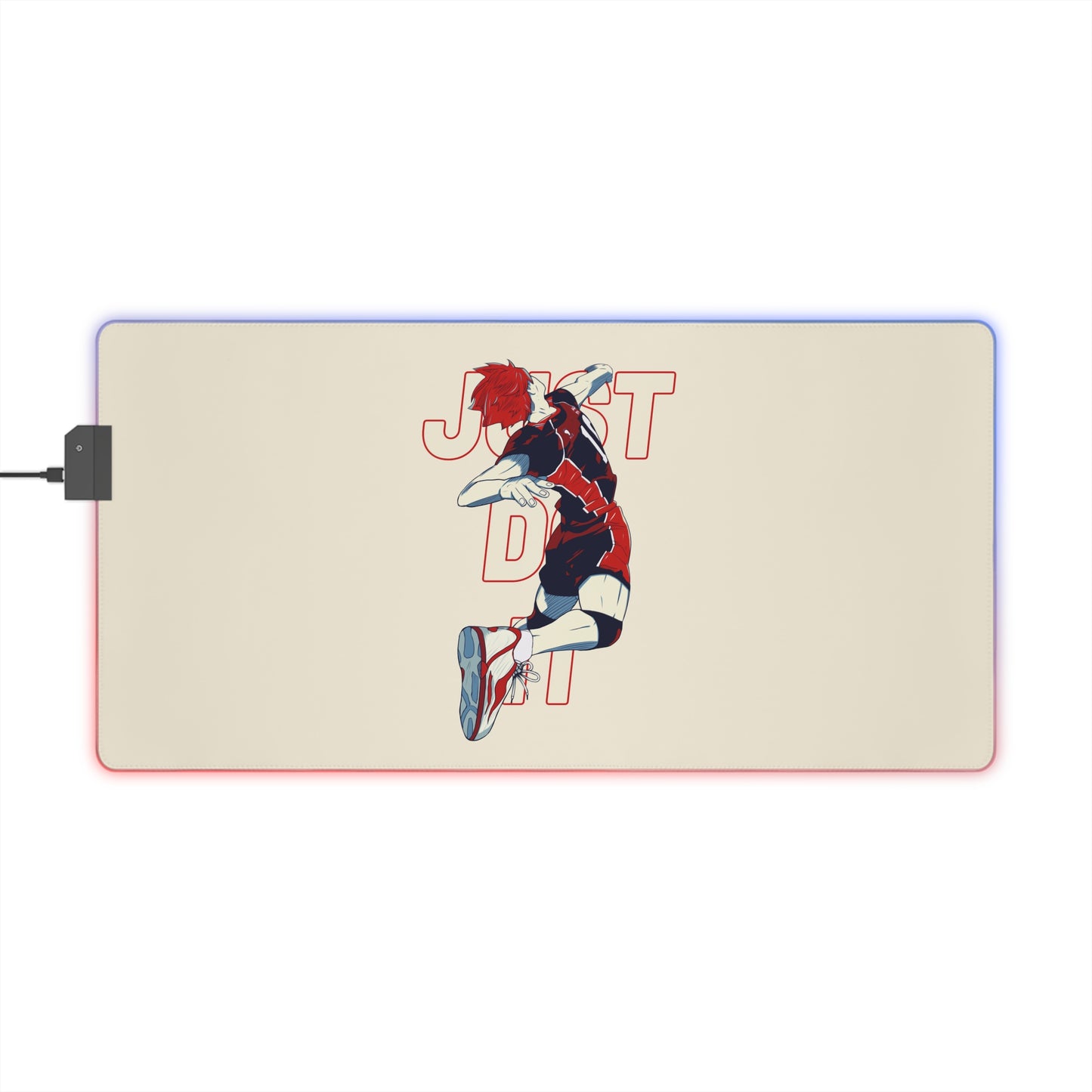 LED Gaming Mouse Pad — Anime Sports 'Just Do It' Design with RGB Lighting