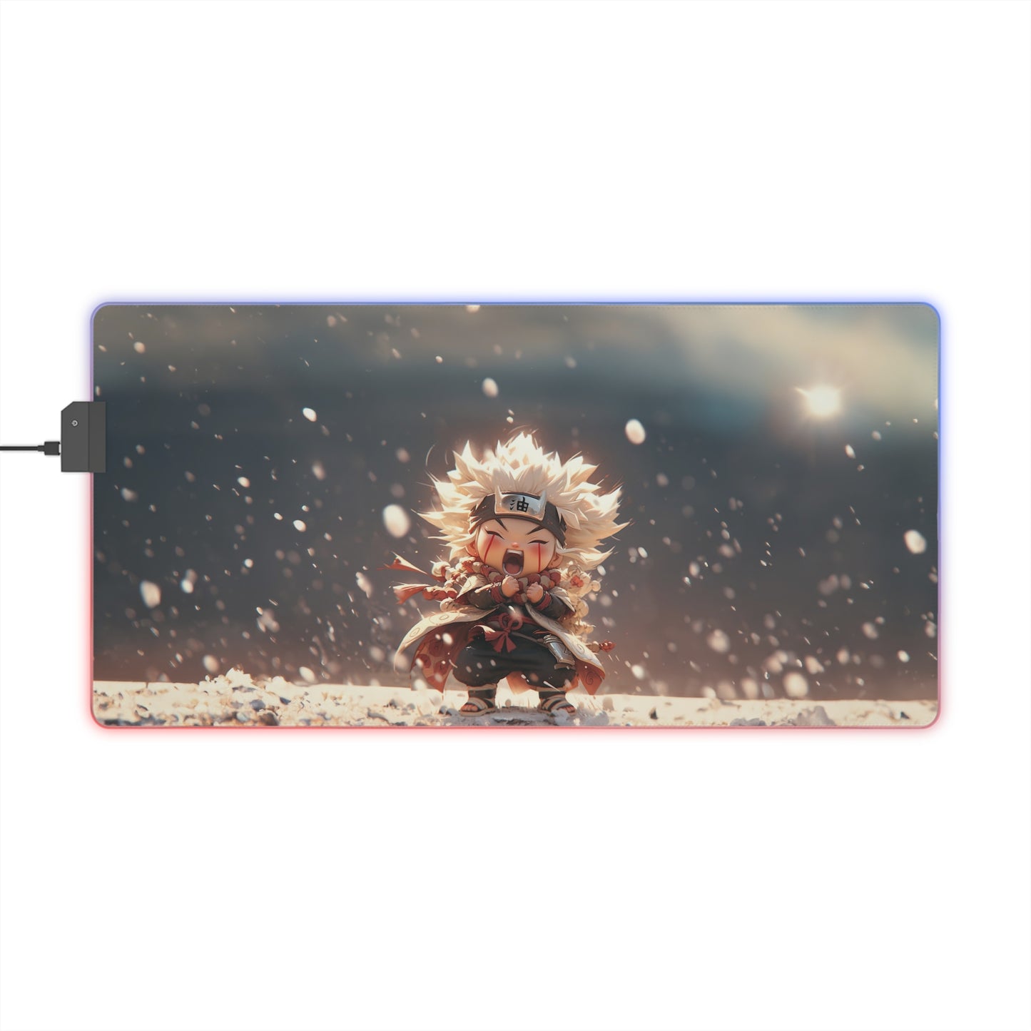 LED Gaming Mouse Pad – Chibi Anime Winter Battle RGB Desk Mat
