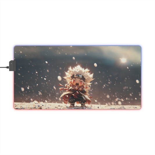LED Gaming Mouse Pad – Chibi Anime Winter Battle RGB Desk Mat