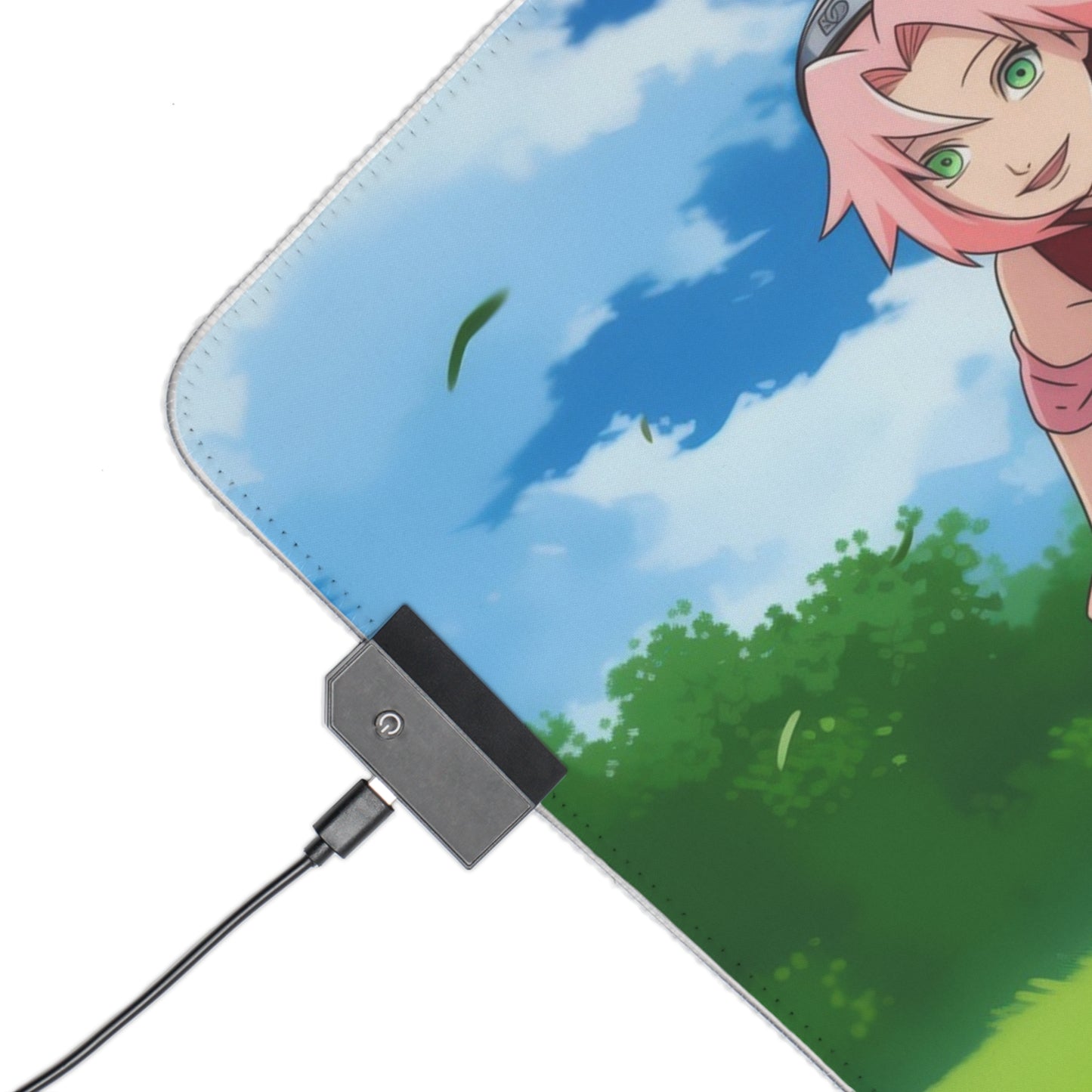 LED Gaming Mouse Pad — Naruto Team 7 RGB Desk Mat (Naruto, Sakura, Sasuke)